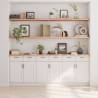 Light Brown Wall Shelf - Solid Oak Wood - 200x40 cm