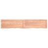 Light Brown Wall Shelf - Solid Oak Wood - 200x40 cm