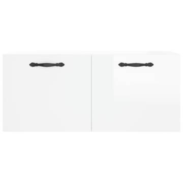 High Gloss White Wall Cabinet | 80x36.5 cm | HipoMarket