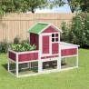 Rabbit Hutch Red 170x63x113 cm Solid Wood Pine Colour red 