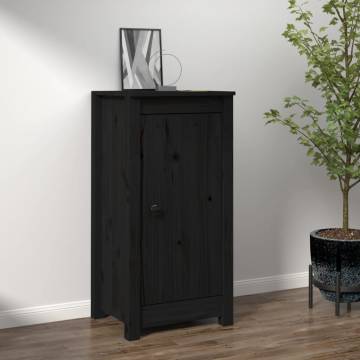 Solid Wood Pine Black Sideboard - 40x35x80 cm | HipoMarket