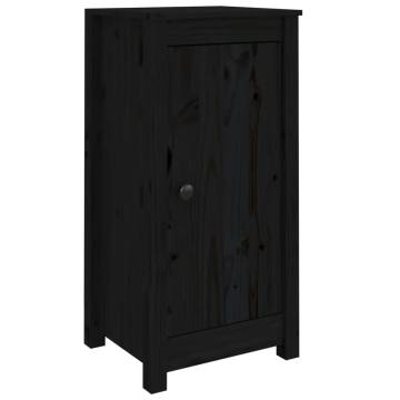 Solid Wood Pine Black Sideboard - 40x35x80 cm | HipoMarket