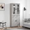 Highboard Grey Sonoma 69.5x34x180 cm Engineered Wood Colour grey sonoma Quantity in Package 1 Model 2 doors 