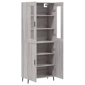 Stylish Highboard Grey Sonoma - 69.5x34x180 cm Engineered Wood