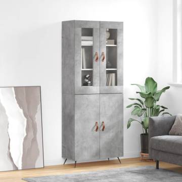 Elegant Highboard Concrete Grey | 69.5x34x180 cm | Hipomarket