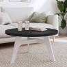 Round Black Solid Pine Table Top Ø80x3 cm | Hipo Market