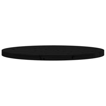 Round Black Solid Pine Table Top Ø80x3 cm | Hipo Market