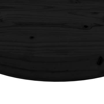 Round Black Solid Pine Table Top Ø80x3 cm | Hipo Market