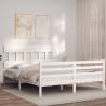 Bed Frame with Headboard White 160x200 cm Solid Wood Colour white Size 160 x 200 cm Model low 