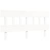 White Bed Frame with Headboard 160x200 cm - Durable Solid Wood