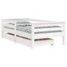 Kids Bed Frame with Drawers - White Pine 70x140 cm | HipoMarket