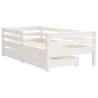 Kids Bed Frame with Drawers - White Pine 70x140 cm | HipoMarket