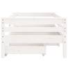 Kids Bed Frame with Drawers - White Pine 70x140 cm | HipoMarket