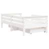 Kids Bed Frame with Drawers - White Pine 70x140 cm | HipoMarket