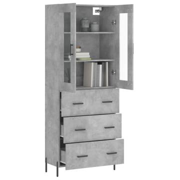 Highboard Concrete Grey - Stylish Storage Cabinet | Hipomarket