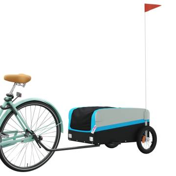 Bike Trailer Black and Blue - Durable 30 kg Iron Cargo Transport