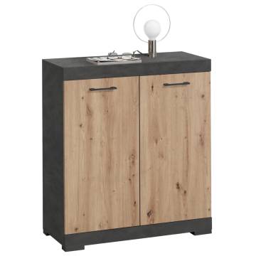 FMD Dresser with 2 Doors - Grey & Artisan Oak | HipoMarket