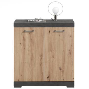 FMD Dresser with 2 Doors - Grey & Artisan Oak | HipoMarket