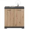 FMD Dresser with 2 Doors - Grey & Artisan Oak | HipoMarket