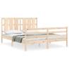 King Size Solid Wood Bed Frame with Headboard - HipoMarket