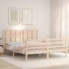 King Size Solid Wood Bed Frame with Headboard - HipoMarket