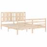 King Size Solid Wood Bed Frame with Headboard - HipoMarket