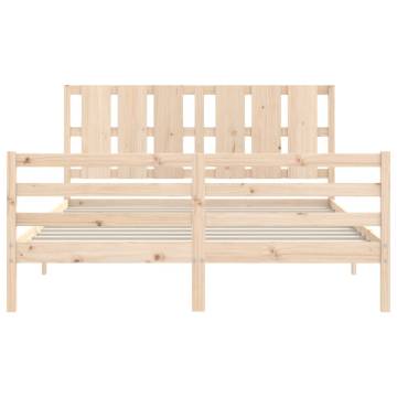 King Size Solid Wood Bed Frame with Headboard - HipoMarket