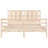 King Size Solid Wood Bed Frame with Headboard - HipoMarket