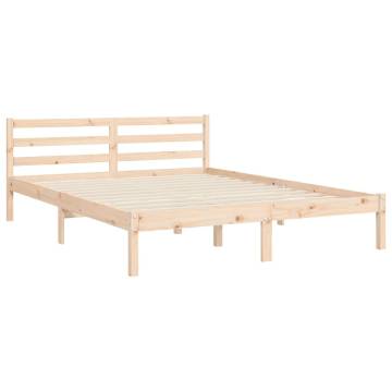 King Size Solid Wood Bed Frame with Headboard - HipoMarket