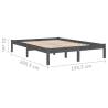 Grey Solid Wood King Size Bed Frame - 150x200 cm | HipoMarket