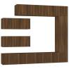 7 Piece Brown Oak TV Cabinet Set - Modern & Stylish Storage