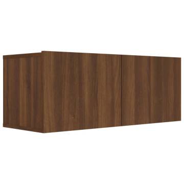 7 Piece Brown Oak TV Cabinet Set - Modern & Stylish Storage