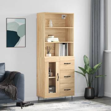 Elegant Highboard Sonoma Oak - Storage & Style | Hipo Market