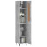 Stylish Highboard in Concrete Grey - 34.5x34x180 cm