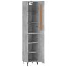 Stylish Highboard in Concrete Grey - 34.5x34x180 cm