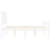 White Bed Frame with Headboard 160x200 cm | Solid Pine Wood