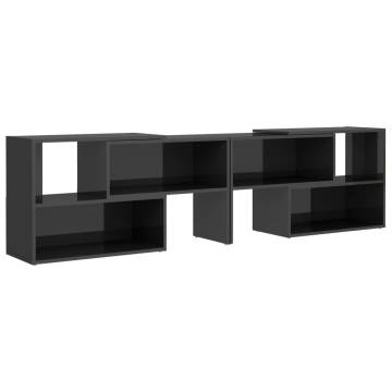 Stylish High Gloss Grey TV Cabinet - 149x30x52 cm