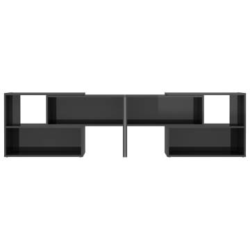 Stylish High Gloss Grey TV Cabinet - 149x30x52 cm