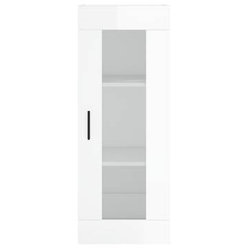 Stylish Highboard in High Gloss White - 34.5x34x180 cm