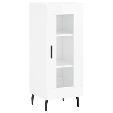 Stylish Highboard in High Gloss White - 34.5x34x180 cm