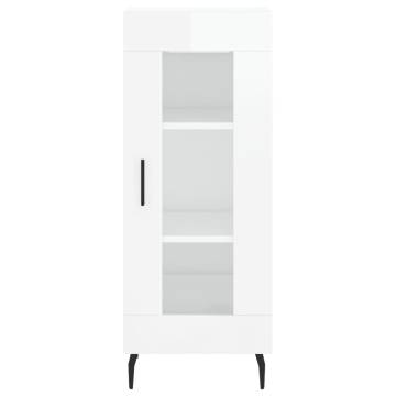 Stylish Highboard in High Gloss White - 34.5x34x180 cm