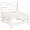 5 Piece Garden Lounge Set - White Solid Pine Wood Furniture