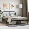 Metal Bed Frame with Headboard Black 140x190 cm Colour black Size 140 x 190 cm Model with headboard 