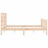 Solid Wood King Size Bed Frame with Headboard | HipoMarket