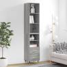 Highboard Grey Sonoma 34.5x34x180 cm Engineered Wood Colour grey sonoma Quantity in Package 1 Model 2 drawers 2 shelves 