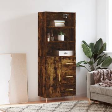 Highboard Smoked Oak 69.5x34x180 cm | Stylish Storage Solution