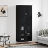 Highboard Black 69.5x34x180 cm Engineered Wood Colour black Quantity in Package 1 Model 2 glass doors 