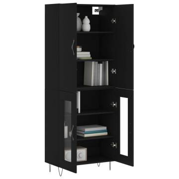 Stylish Highboard Black 69.5x34x180 cm | Hipomarket