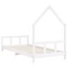 Kids Bed Frame White 90x200 cm - Solid Pine Wood Fun Design