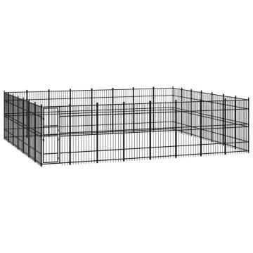 Outdoor Dog Kennel Steel 51.61 m² - Safe & Durable